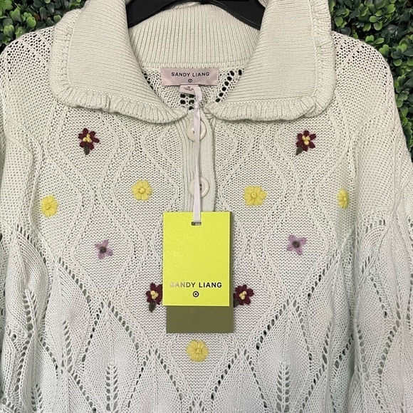 Sandy Liang x Target Floral Embroidered Collared Pullover Sweater - Picture 4 of 10